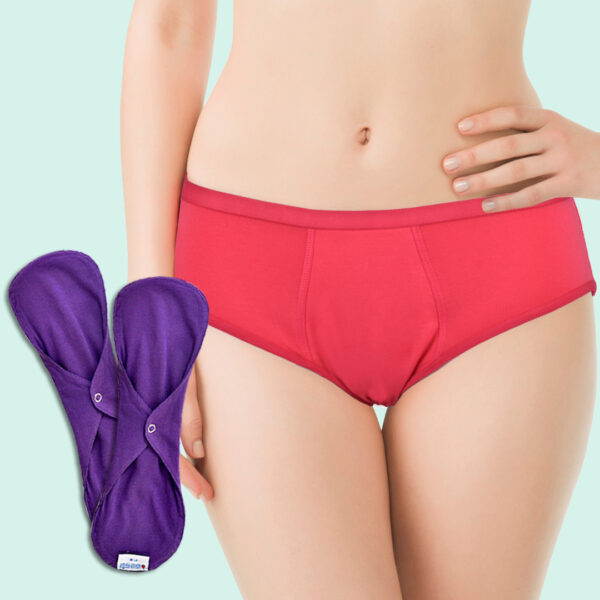 urine leak panties for women who suffer for urinary incontinence. The panties are reusable and washable.